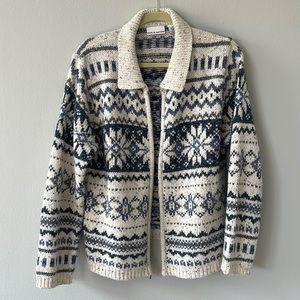 Croft and Barrow Snowflake Zip Up Sweater